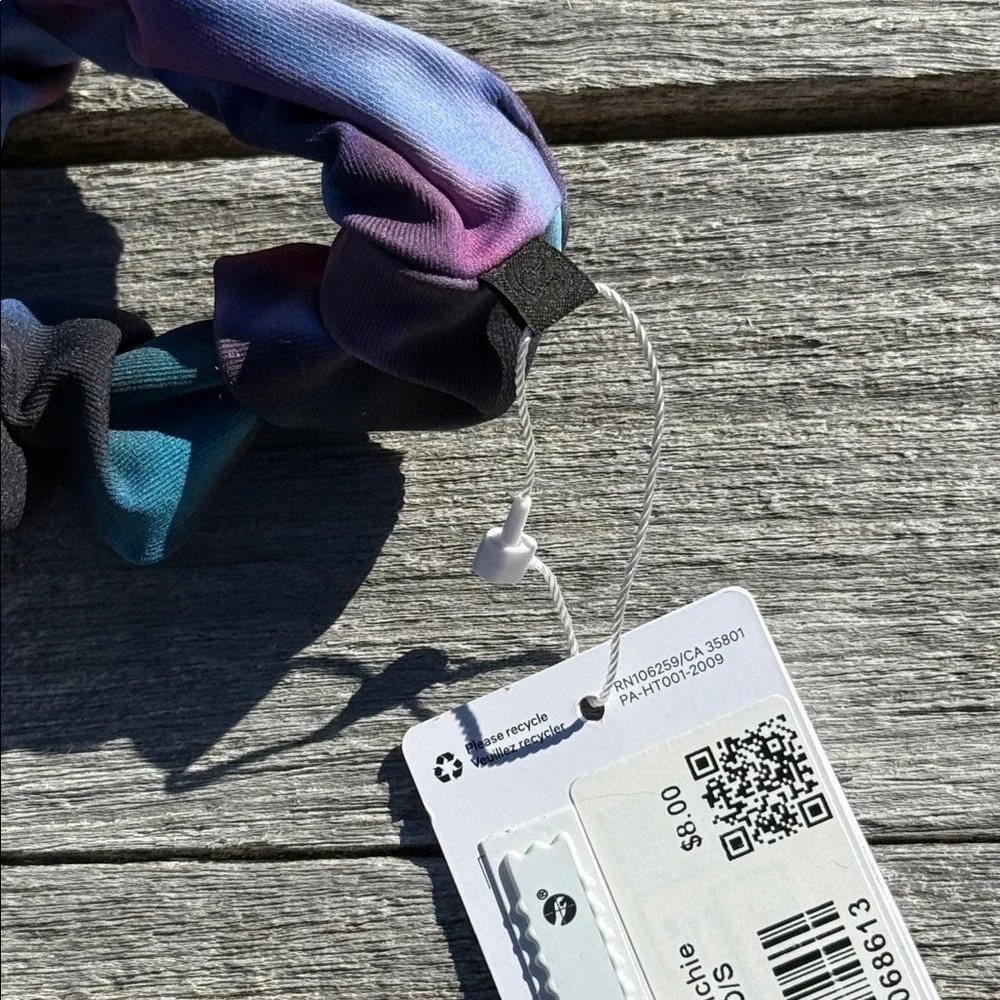 Lululemon Uplifting Scrunchie CBMI Purple Watercolor NWT Hair Accessory